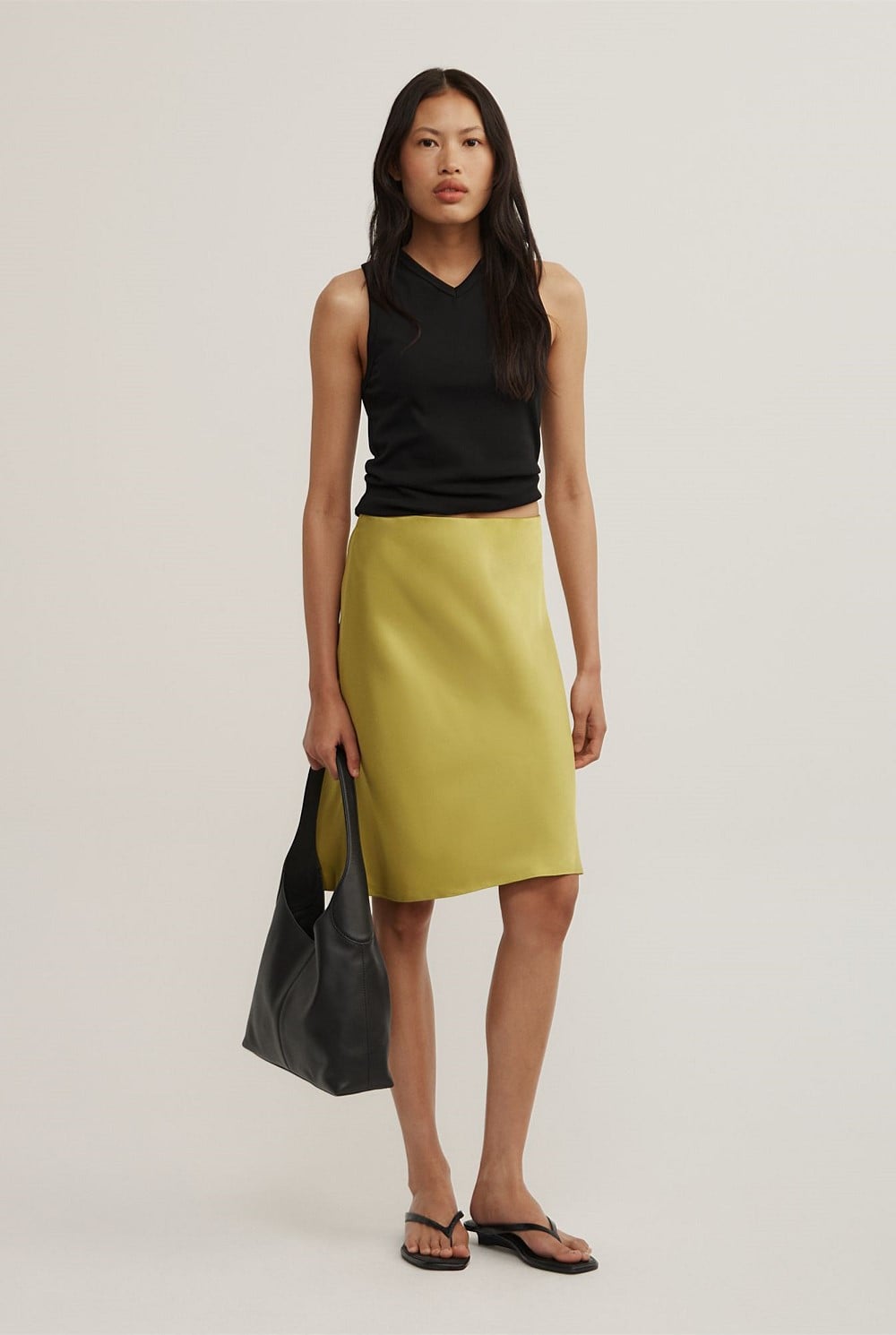 Satin Midi Skirt