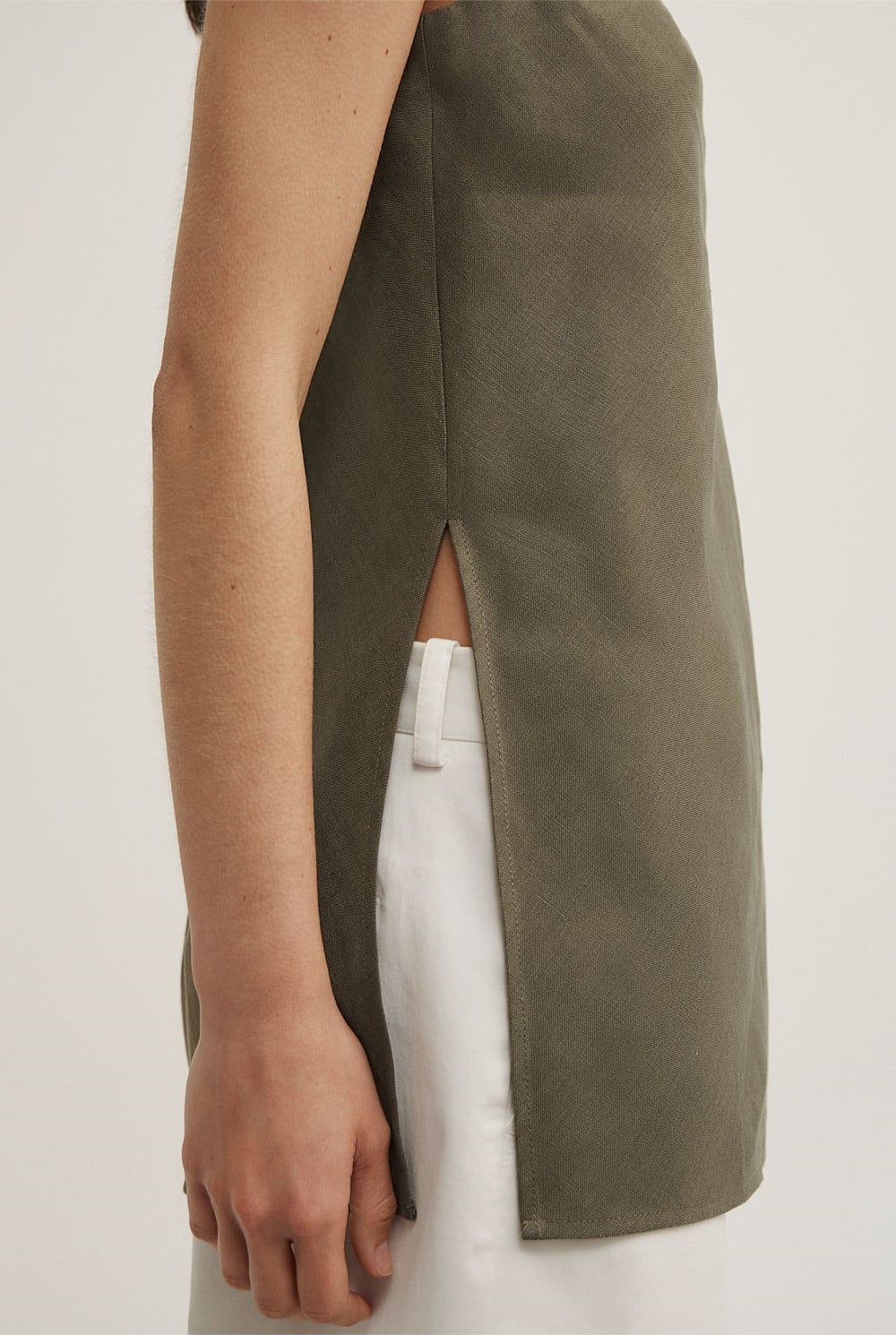 Linen Strapless Top