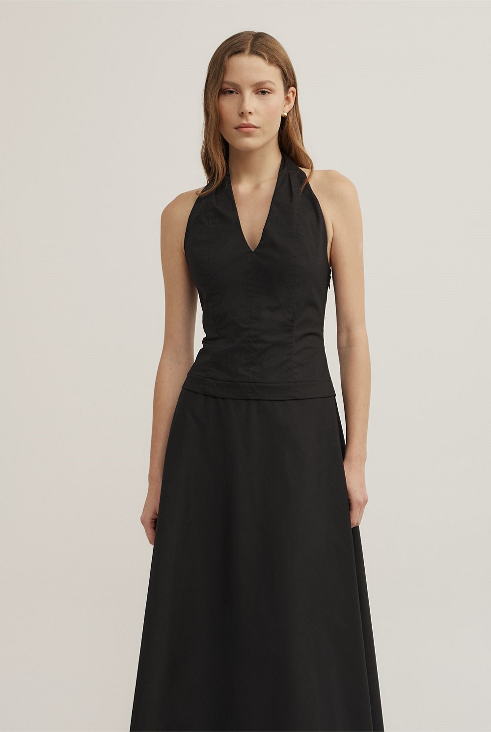 Halter Panel Midi Dress