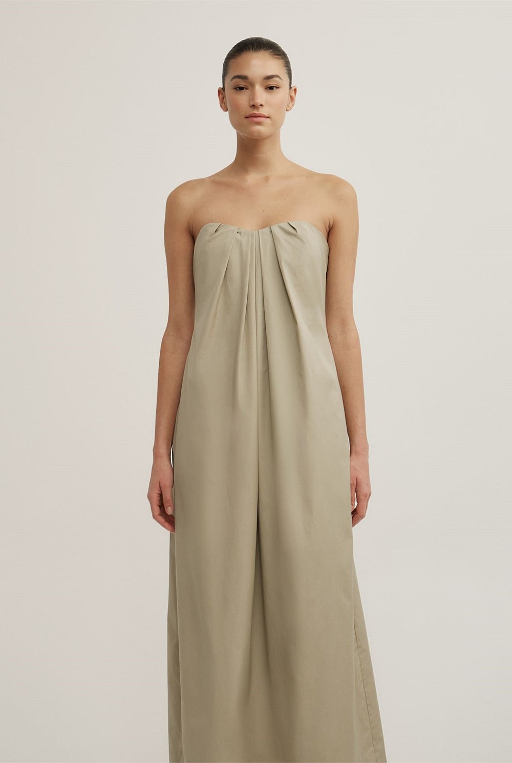 Gathered Bandeau Midi Dress