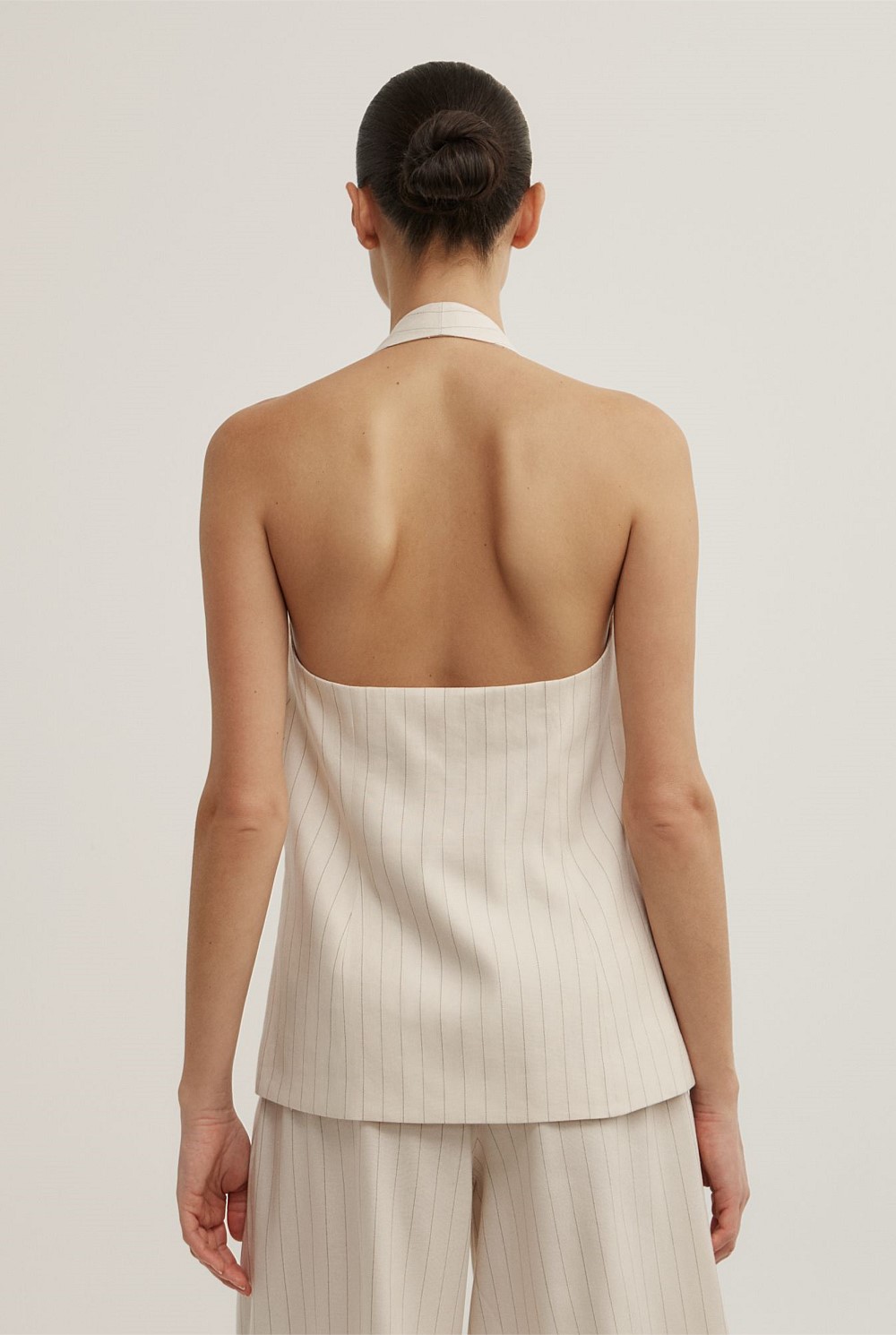 Pinstripe Halter Vest