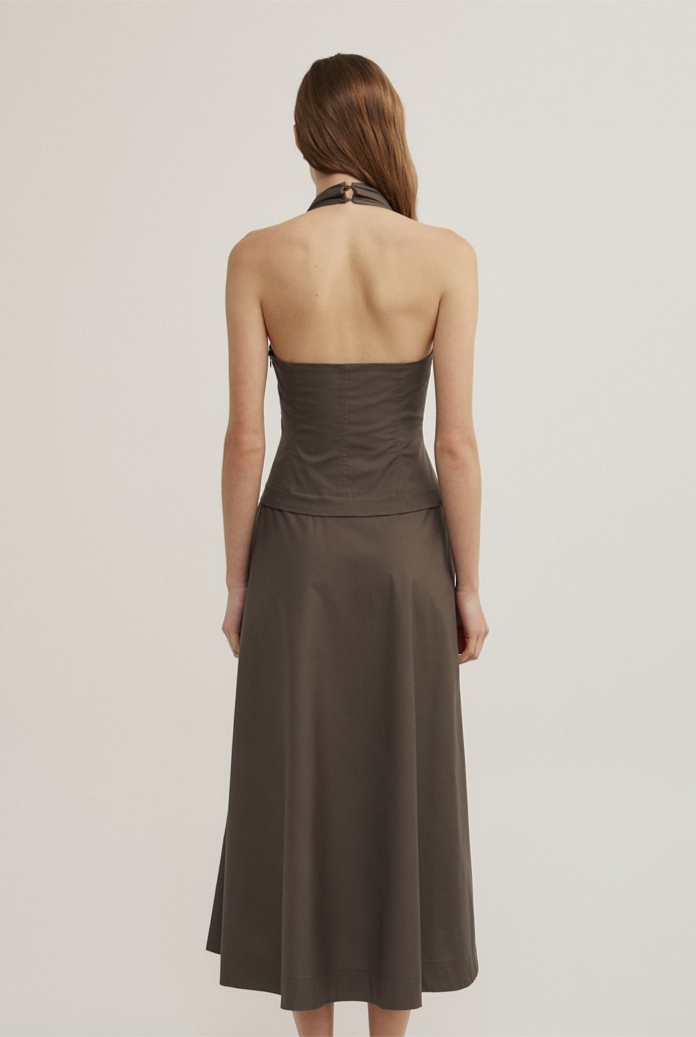 Halter Panel Midi Dress