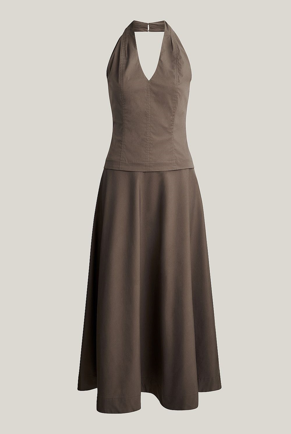 Halter Panel Midi Dress