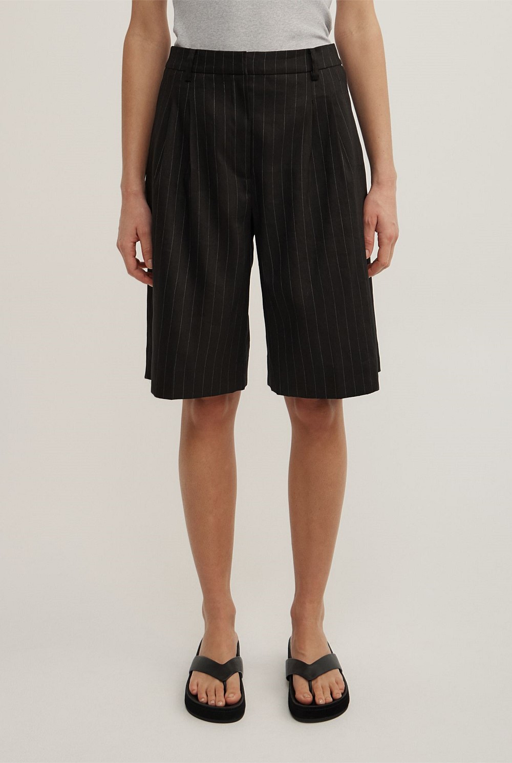 Pinstripe Bermuda Shorts