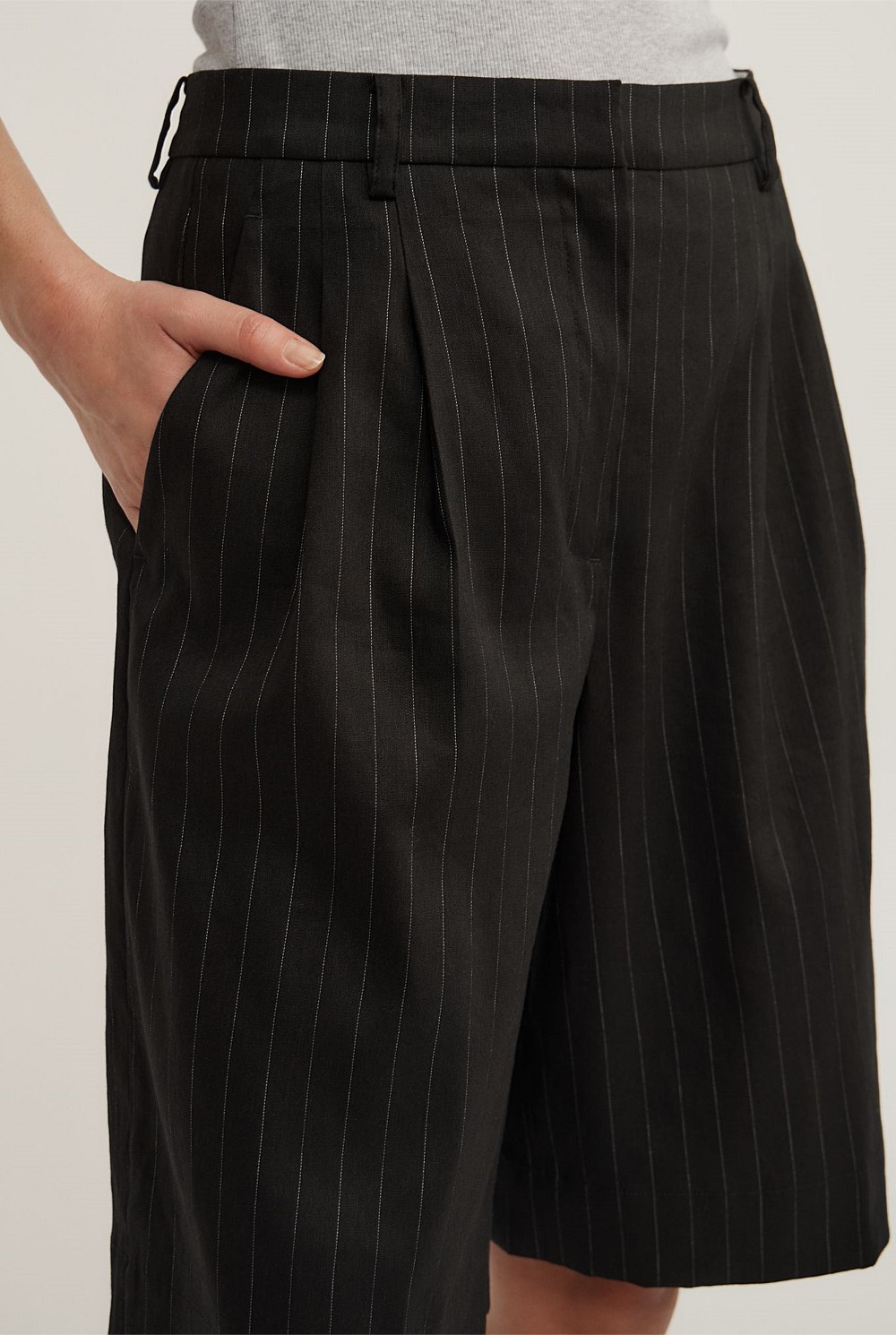 Pinstripe Bermuda Shorts