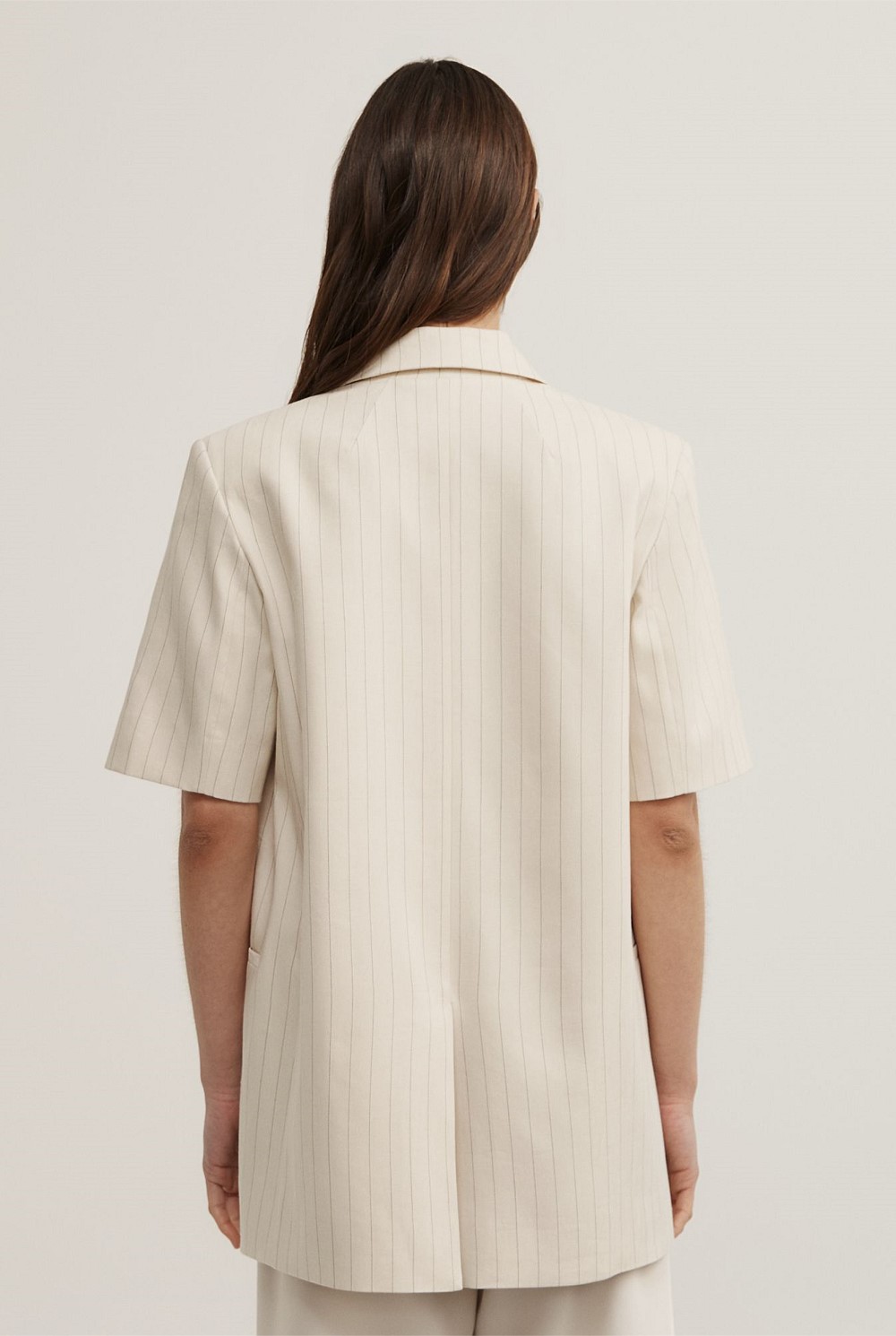 Pinstripe Short Sleeve Blazer