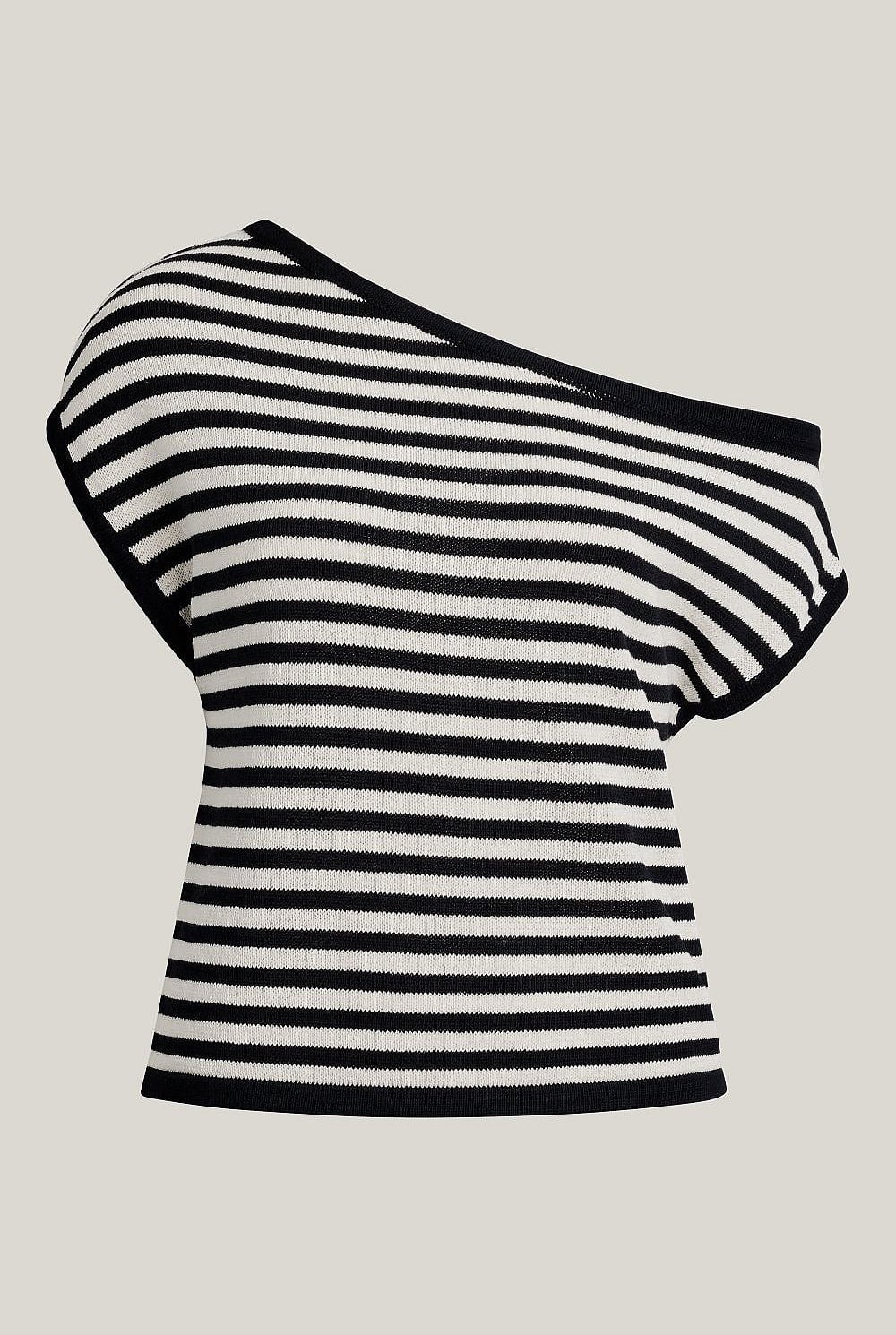 Asymmetric Slouch Short Sleeve Knit
