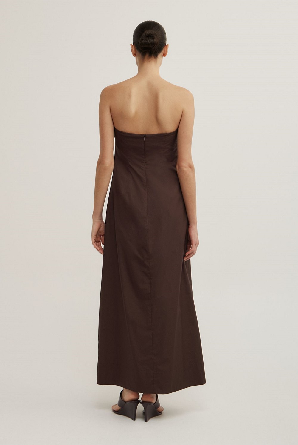 Gathered Bandeau Midi Dress