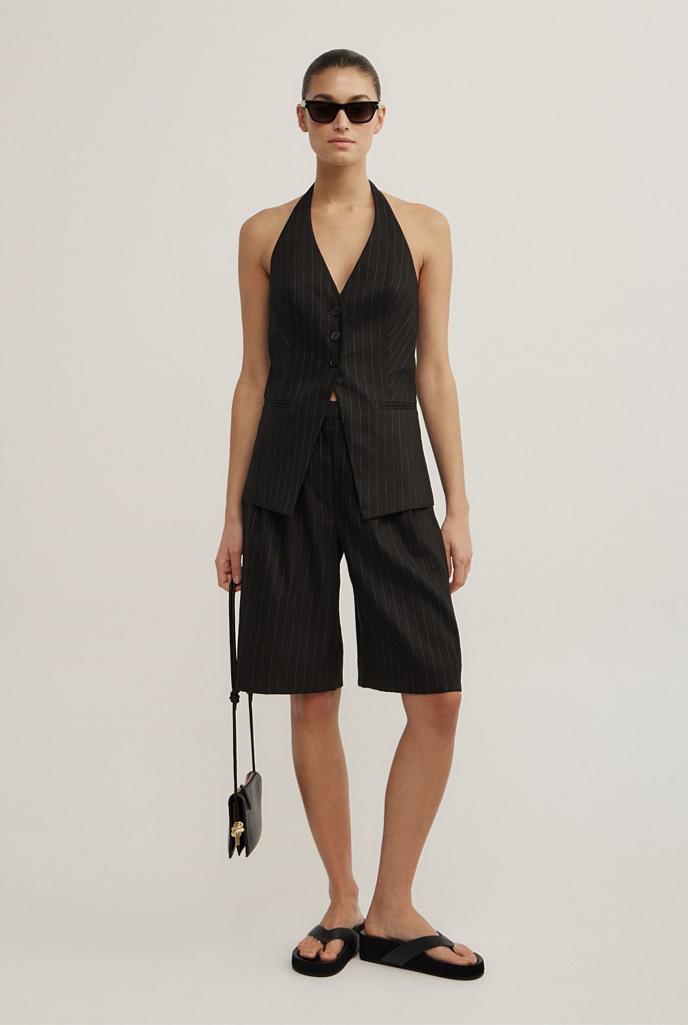 Pinstripe Halter Vest
