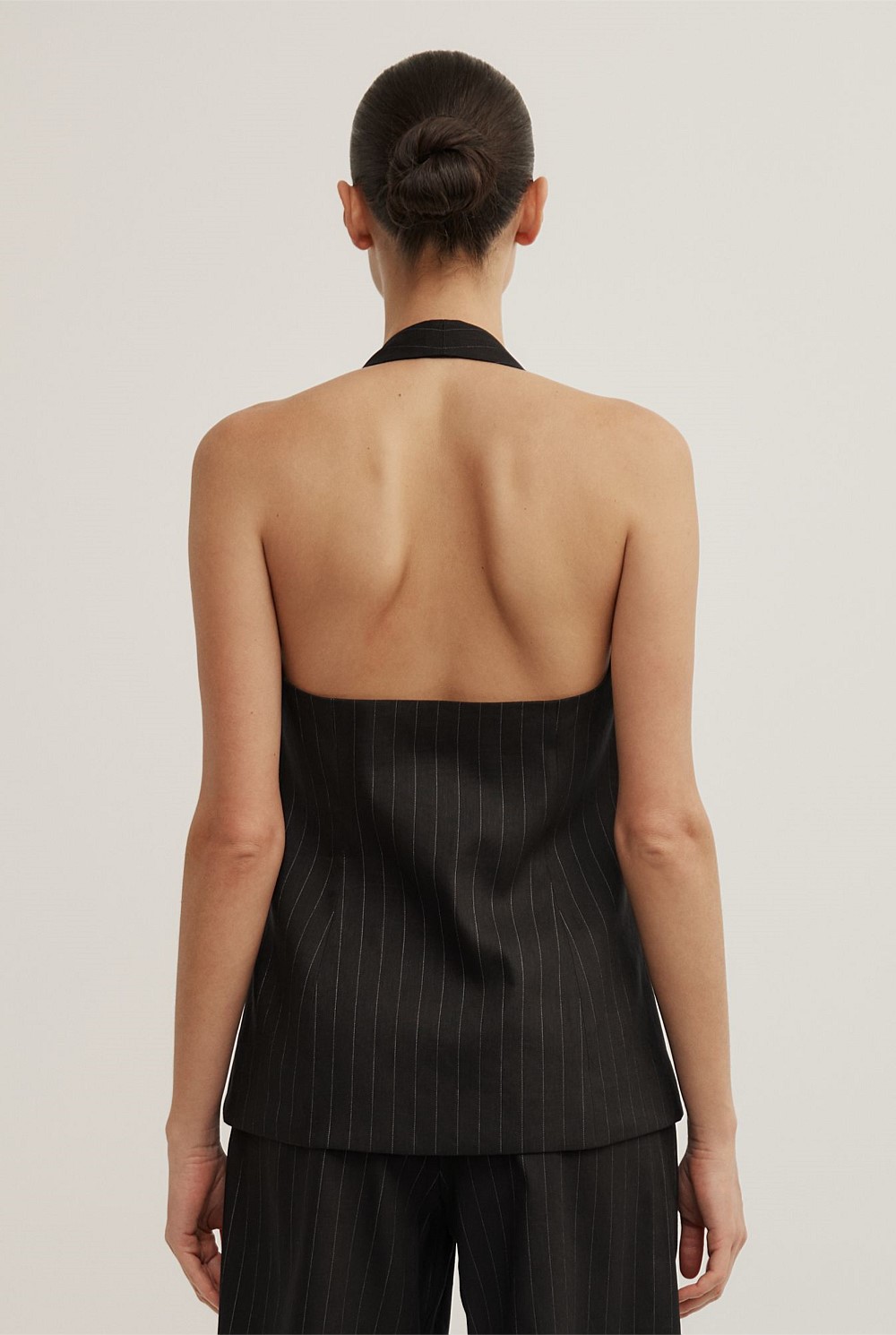 Pinstripe Halter Vest