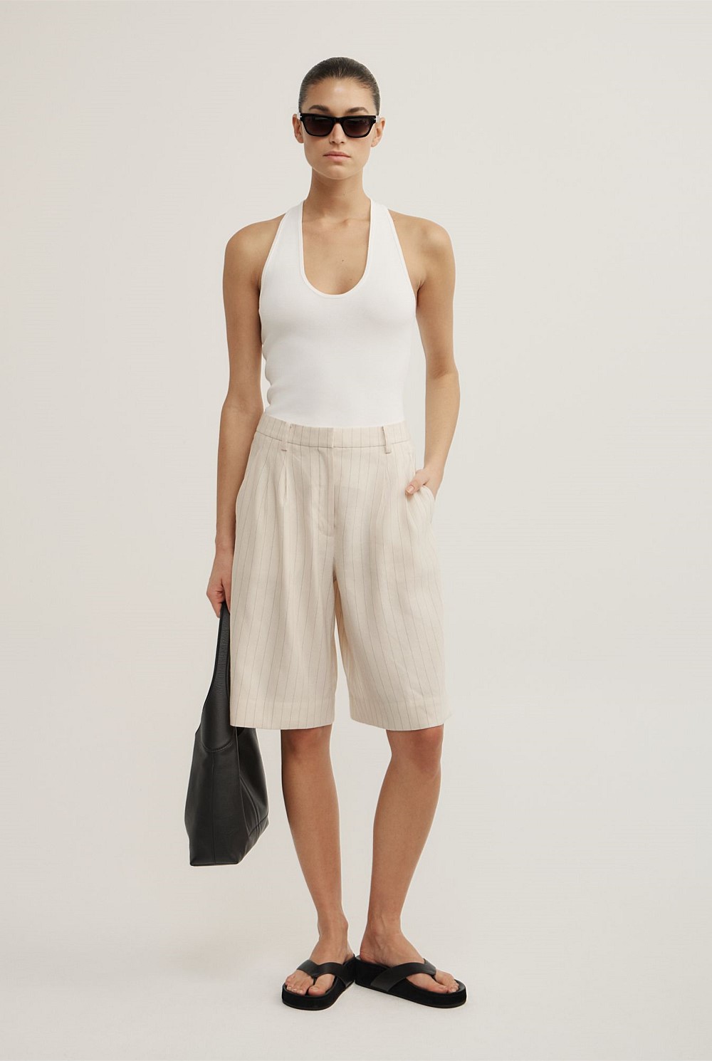 Pinstripe Bermuda Shorts