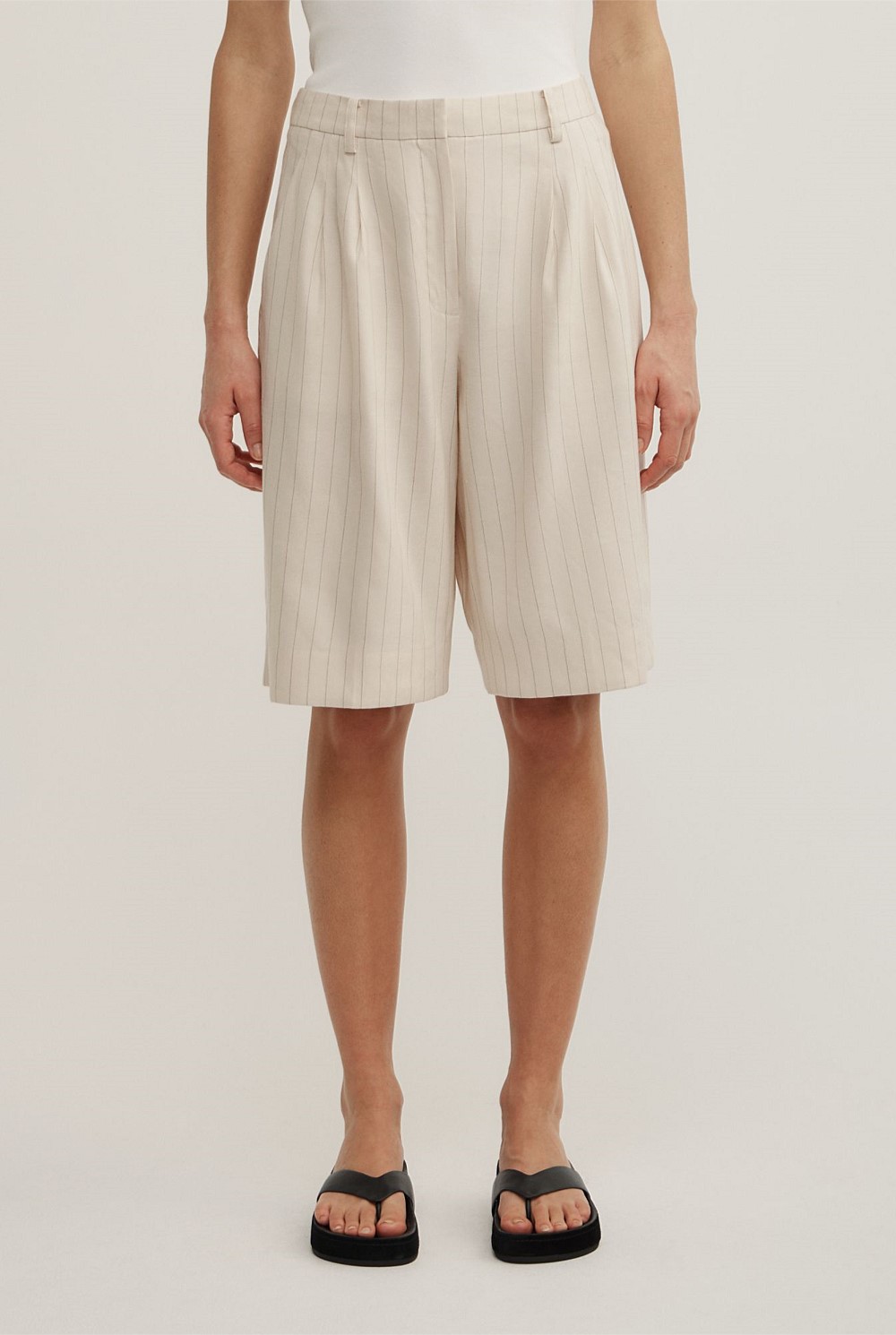 Pinstripe Bermuda Shorts