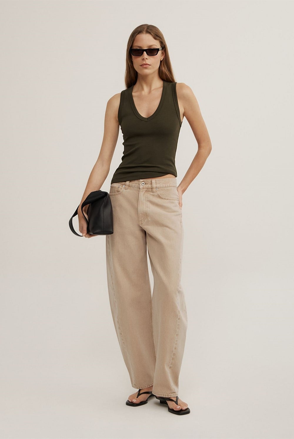 Fine Rib V-Neck Tank