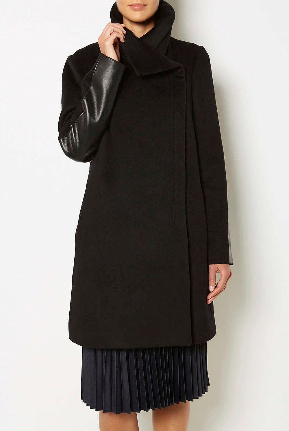 Contrast Sleeve Coat