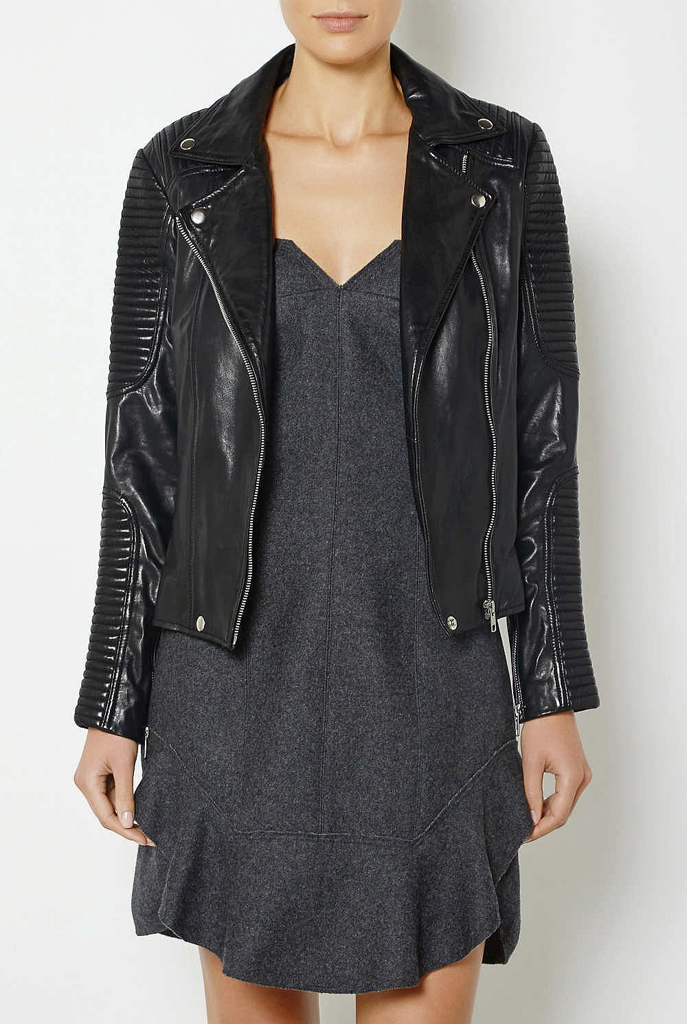 Quilted Leather Biker Jacket