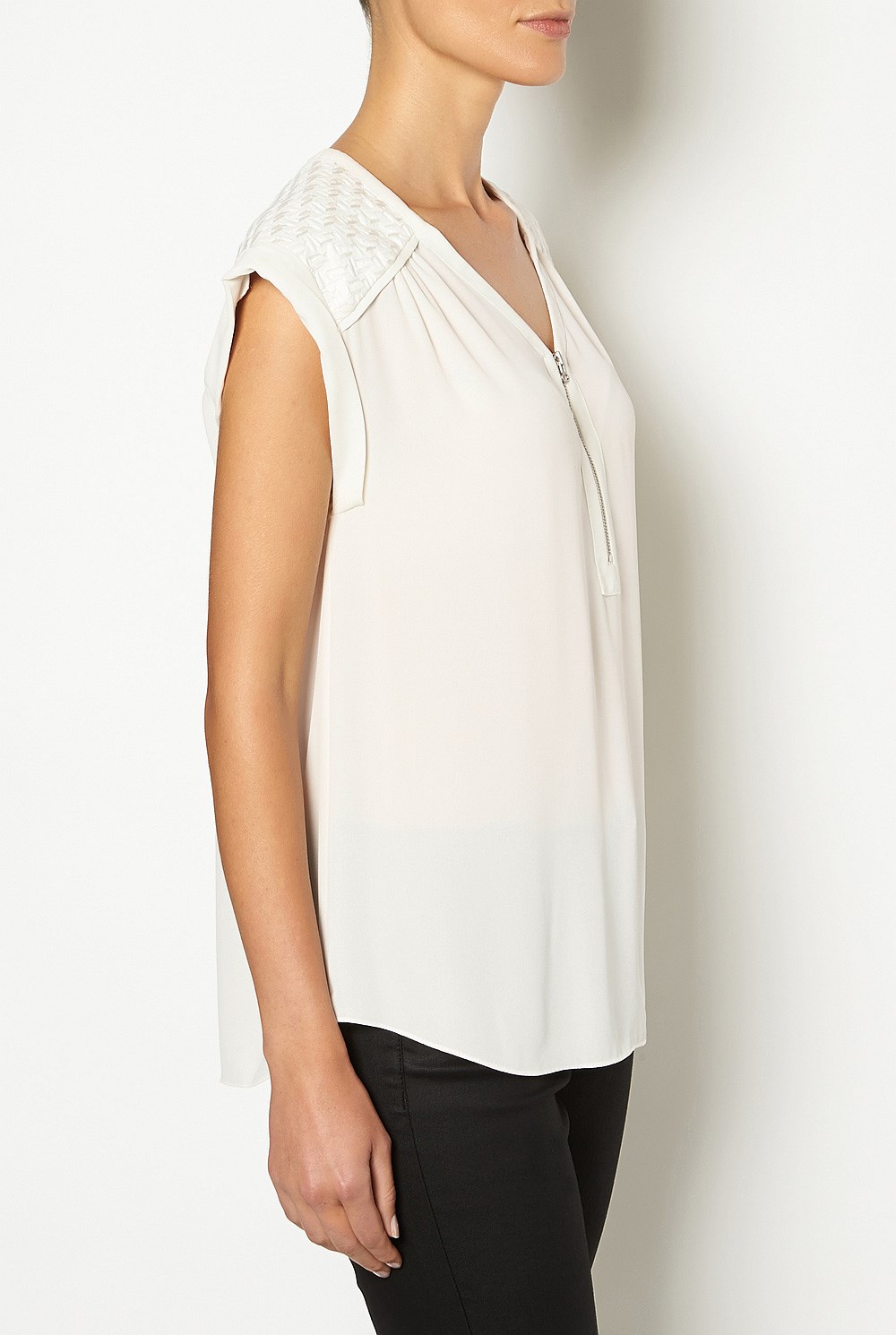 Zip Front Blouse