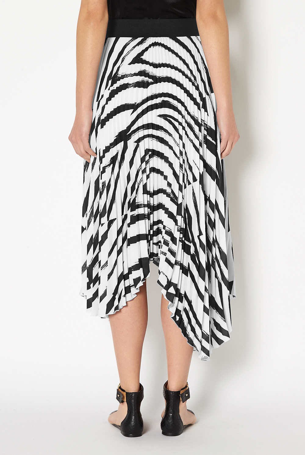Asymmetric Pleat Skirt