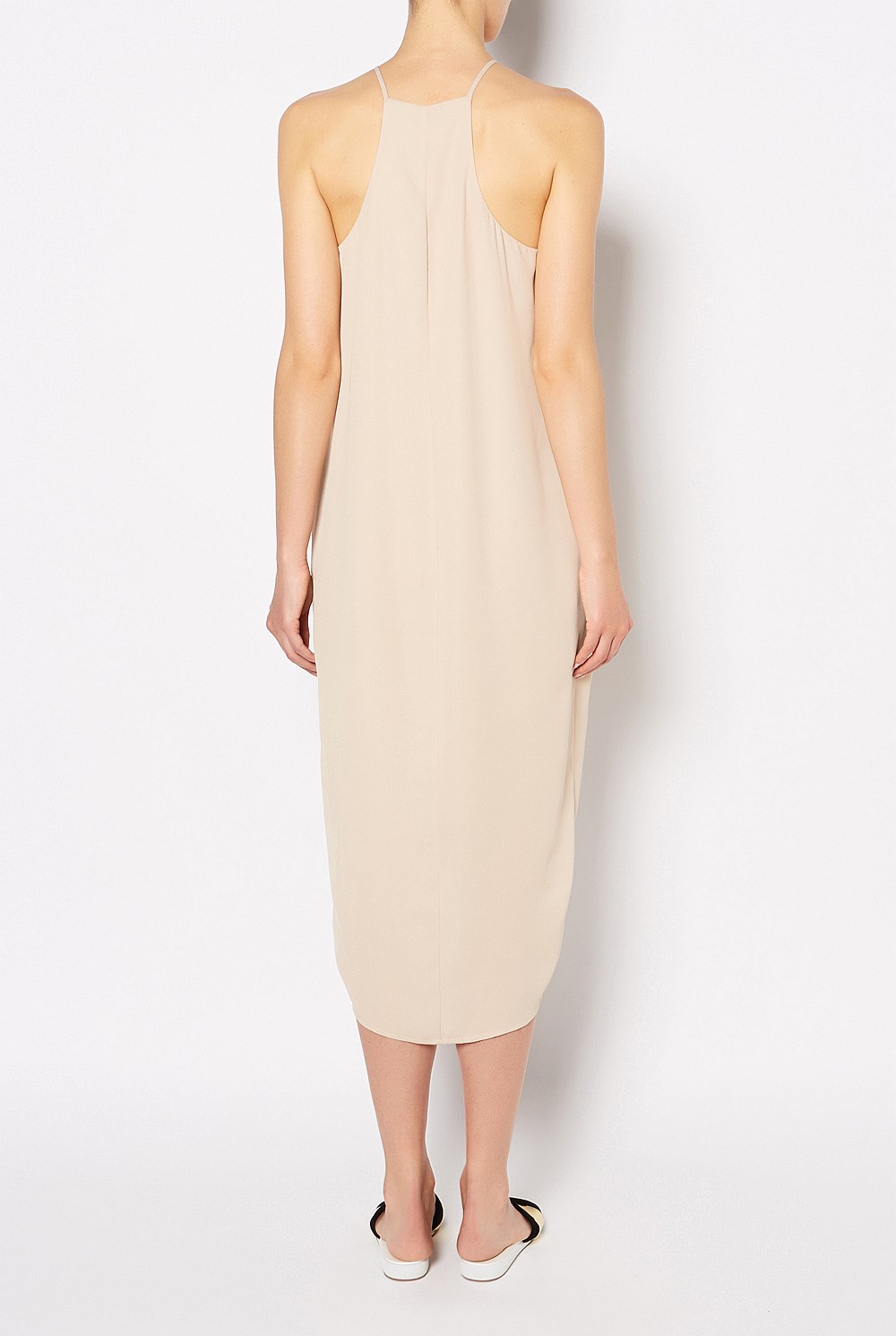High Neck Wrap Midi Dress