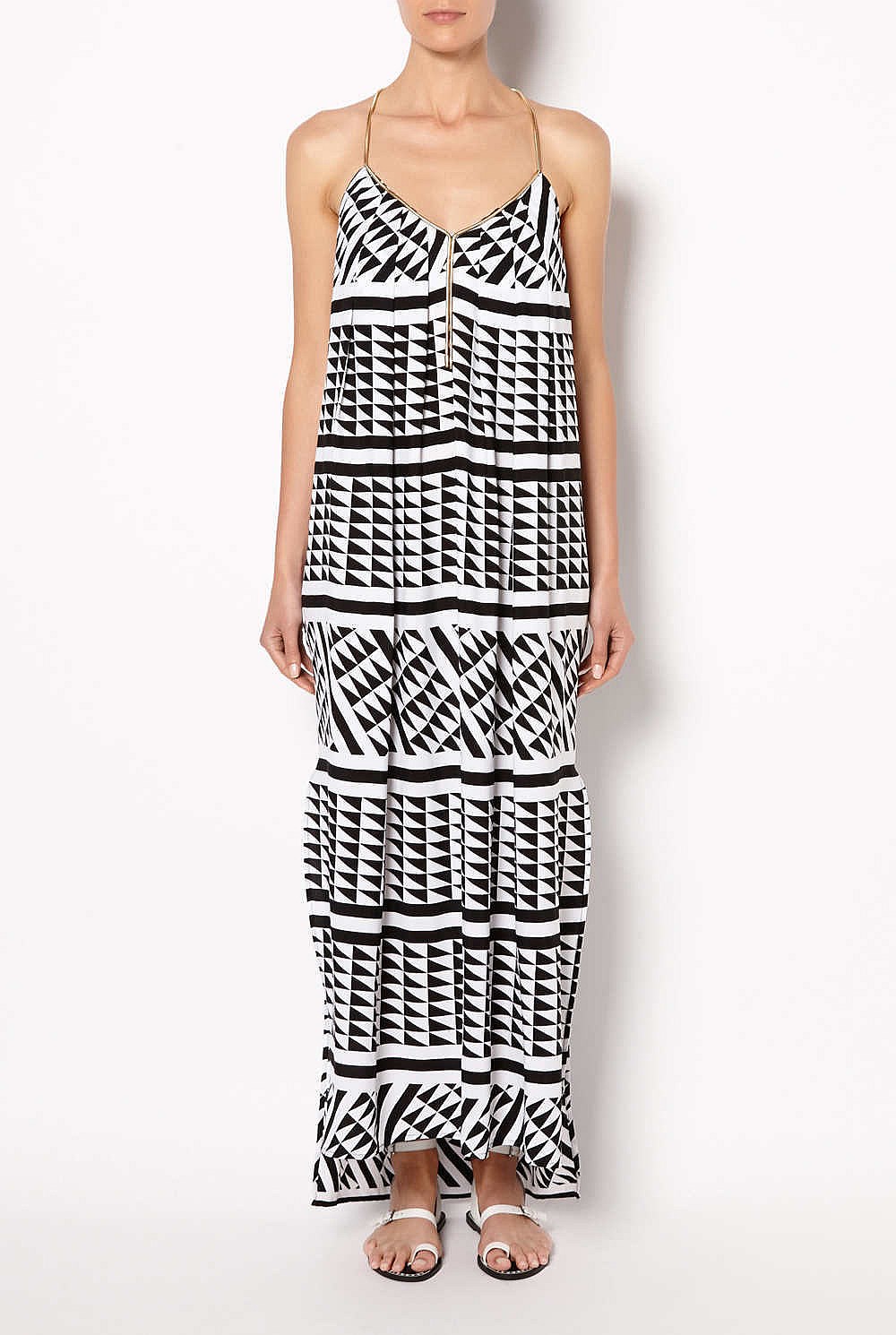 Gold Trim Maxi Dress