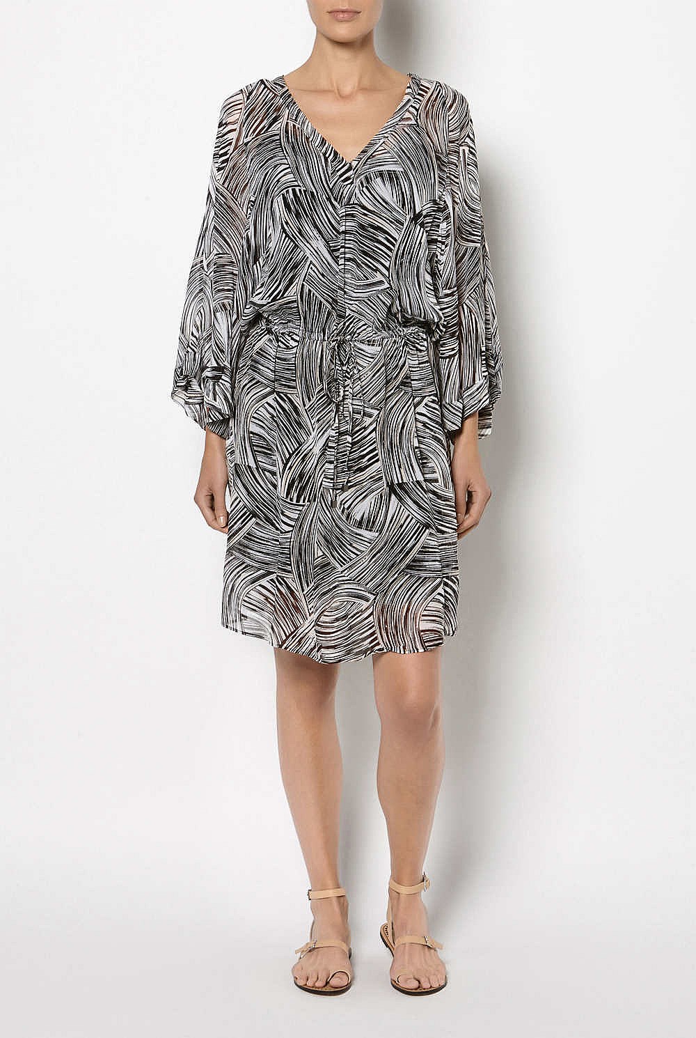V Neck Kimono Dress