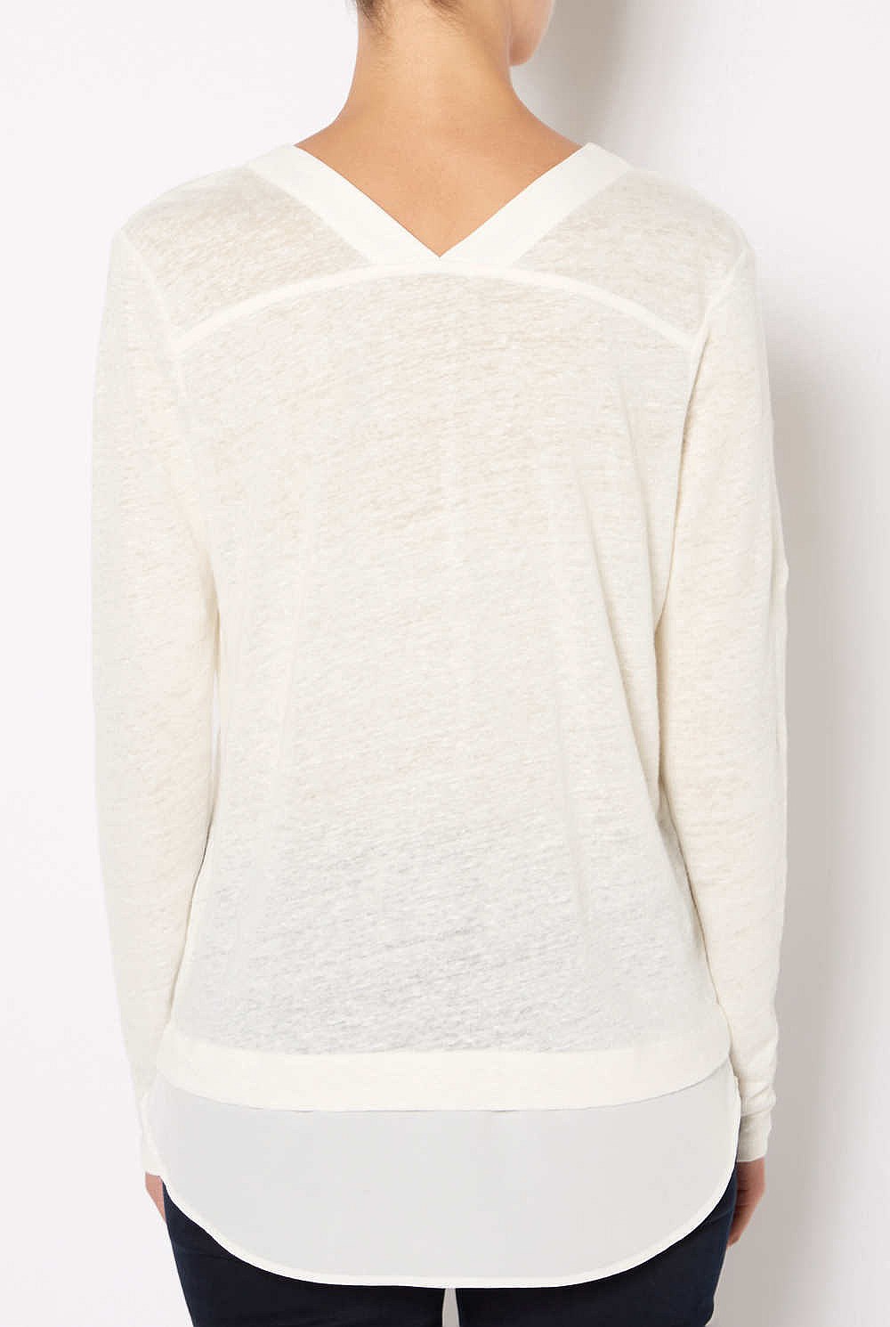 Woven Spliced Hem Tee