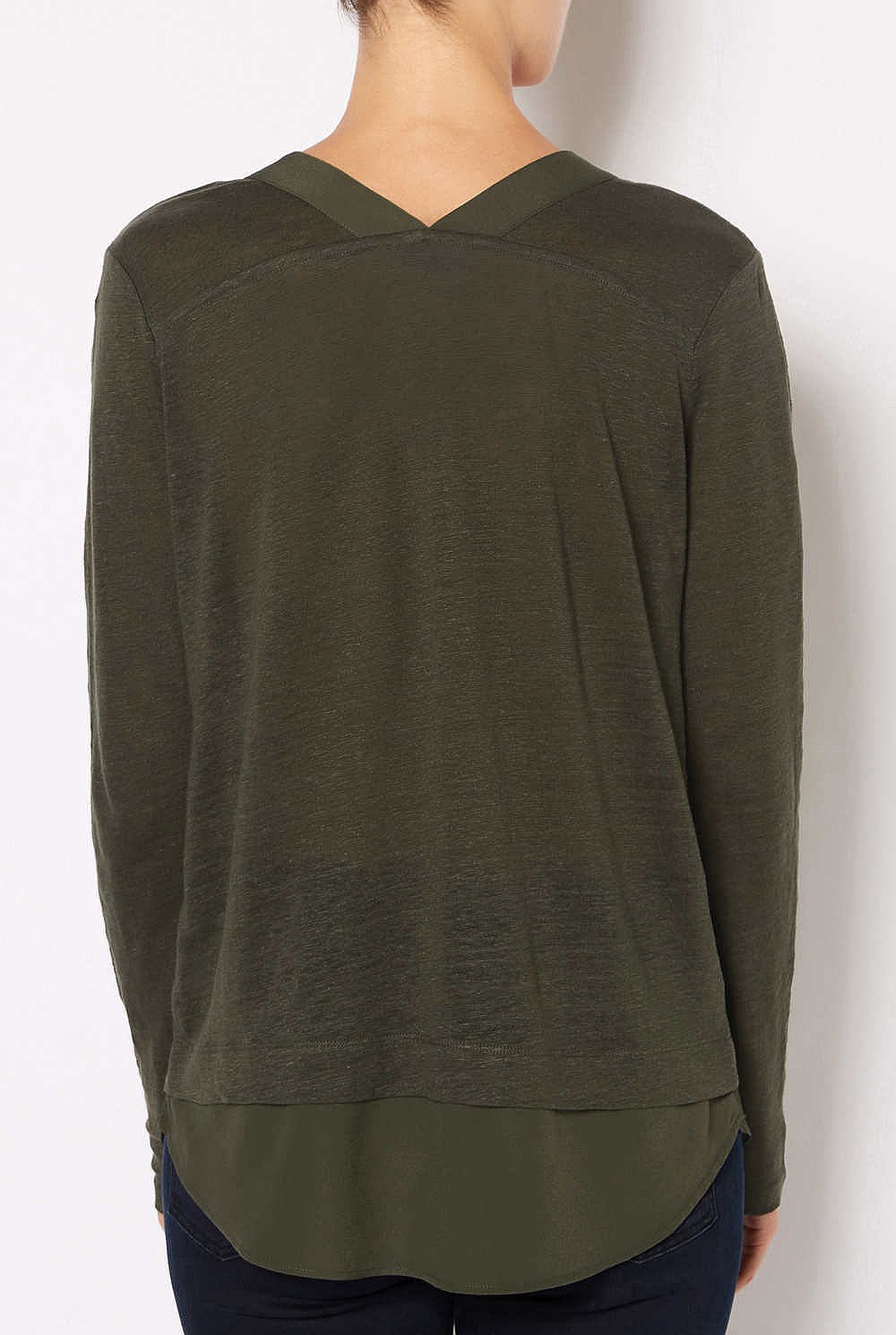 Woven Spliced Hem Tee