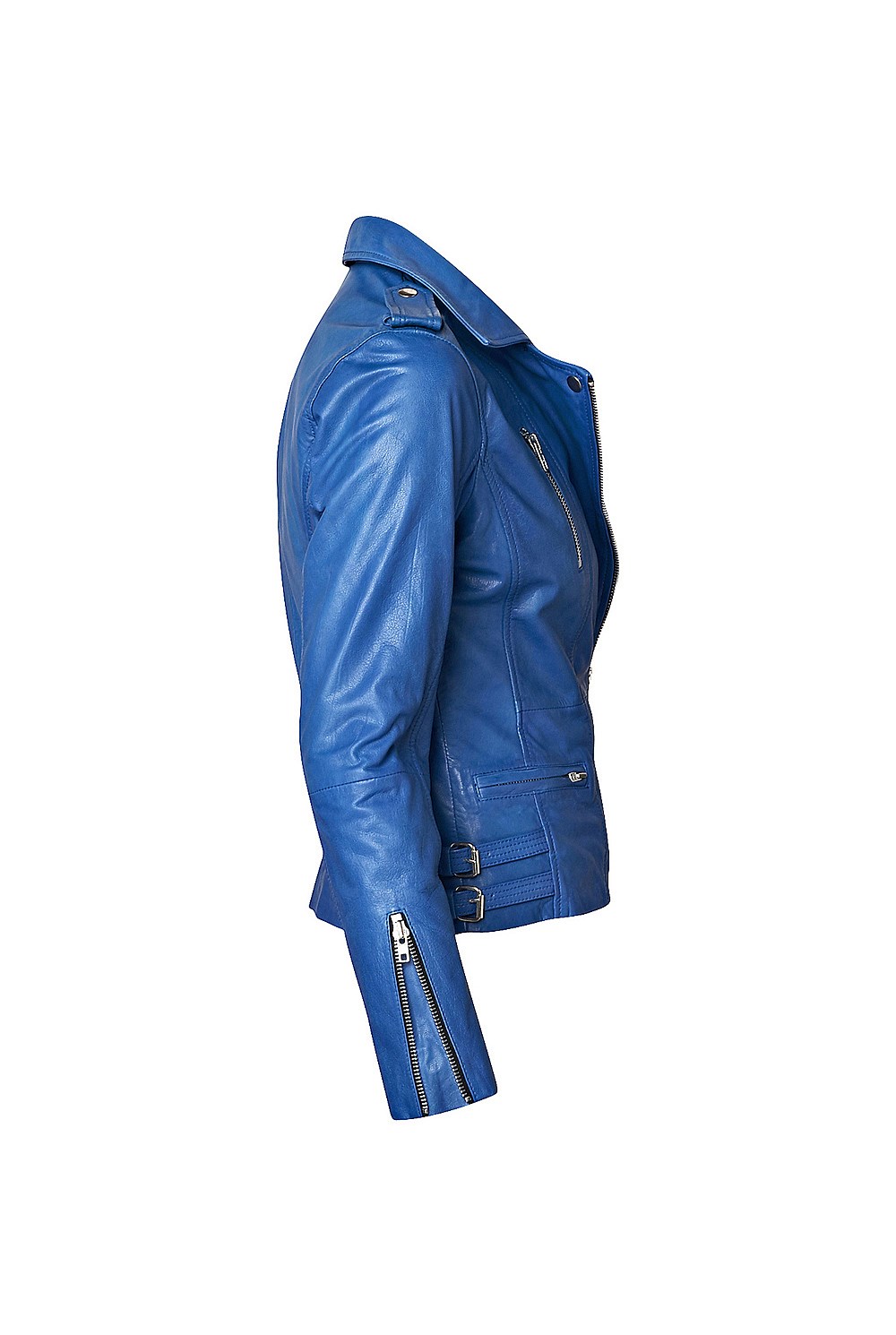 Zip Detail Leather Jacket
