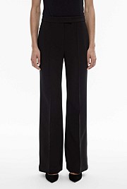 Black Pinstitch Kick Flare Trouser - Women's Black Pants | Witchery