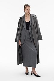 Mid Grey Marle Wool Blend Pinstripe Blazer - Women's Blazers | Witchery