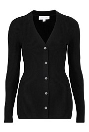 Black Wool Blend Knit Cardigan - Women's Workwear Tops | Witchery