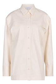 Cream Organic Cotton Pocket Detail Shirt - Women's Evening Shirts ...